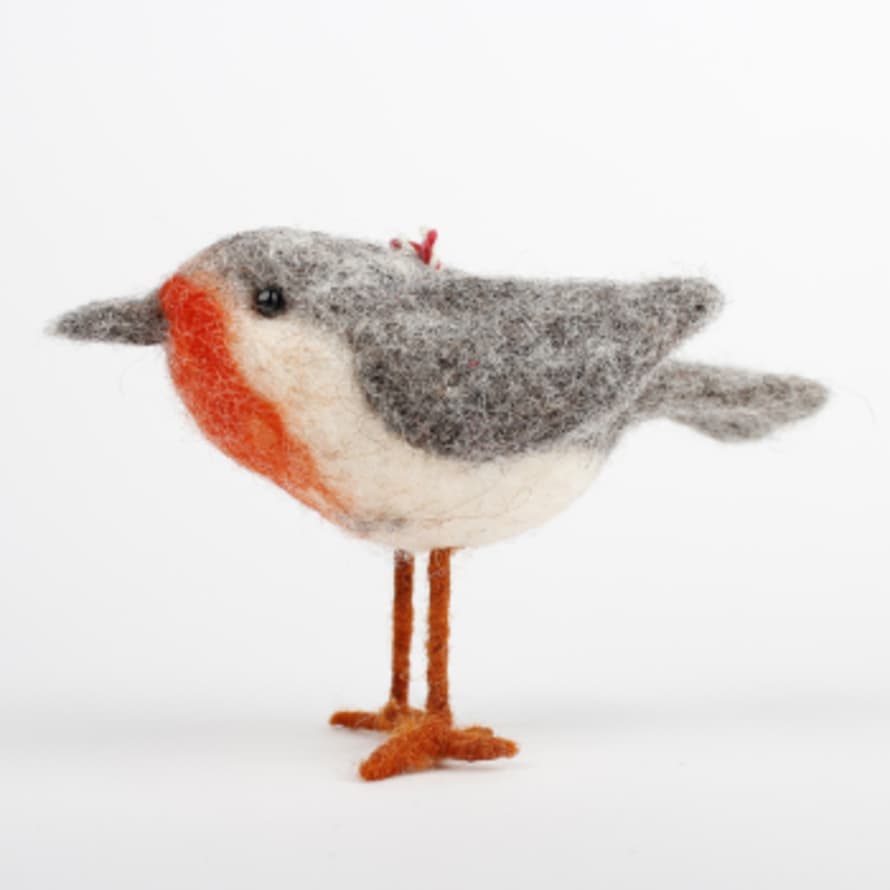 Sjaal met Verhaal Wool Felt Red Robin