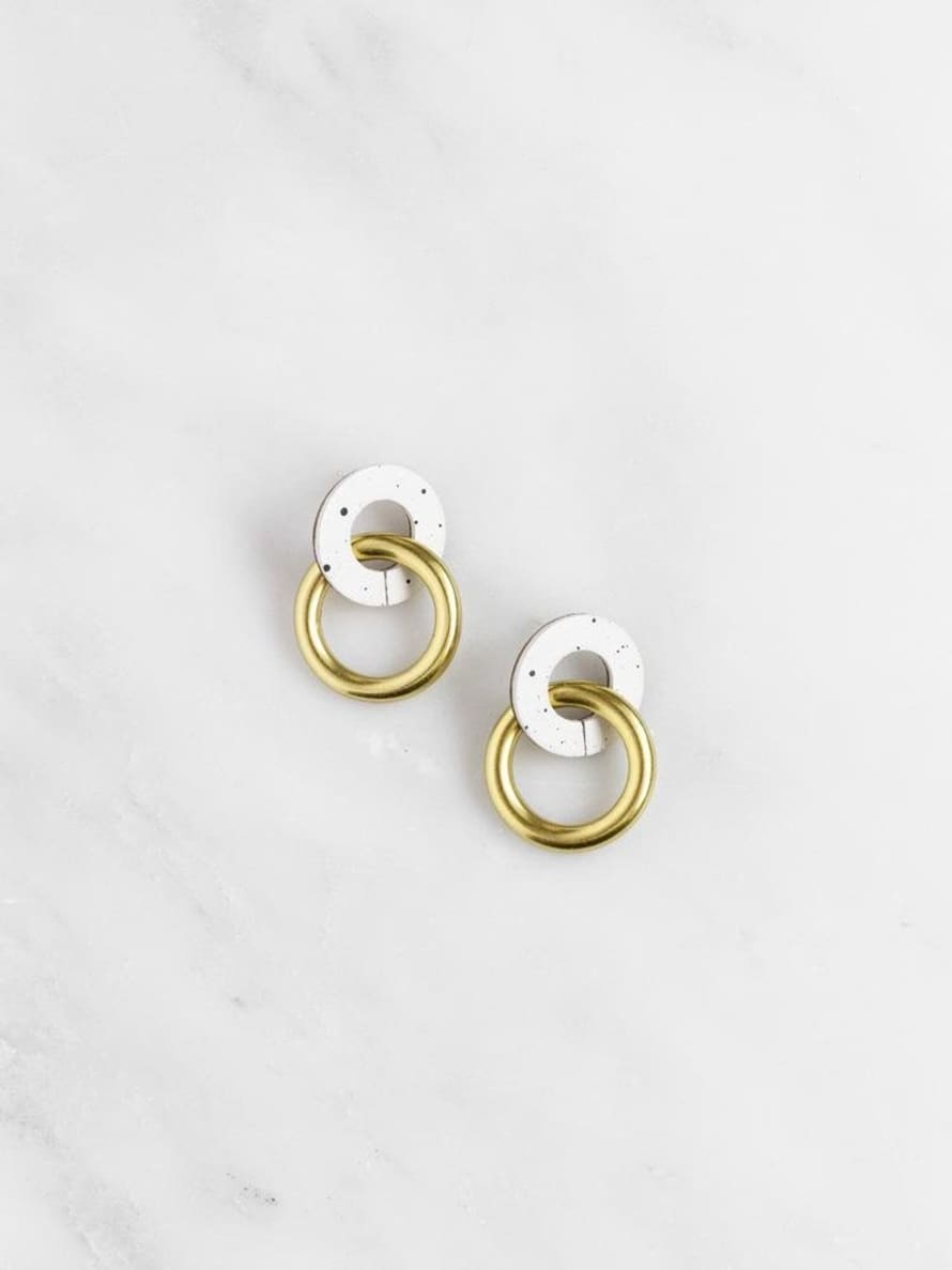 Wolf & Moon  Mini Isla Earrings - Eggshell