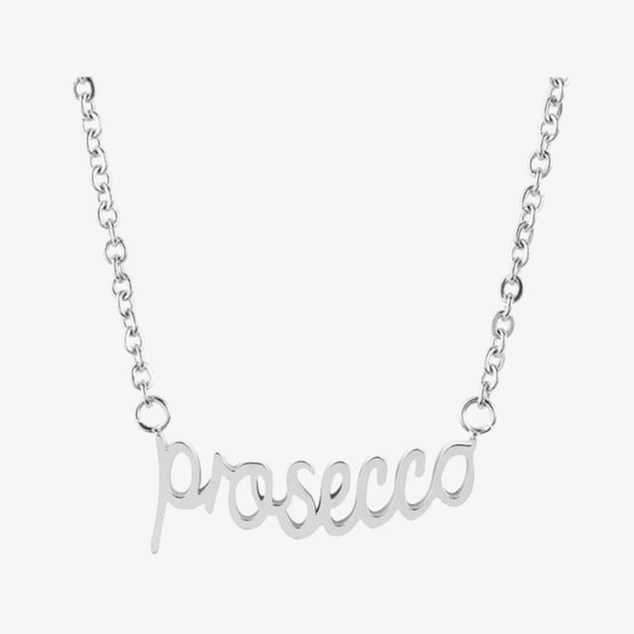 vintage bay Polished Steel Prosecco Necklace