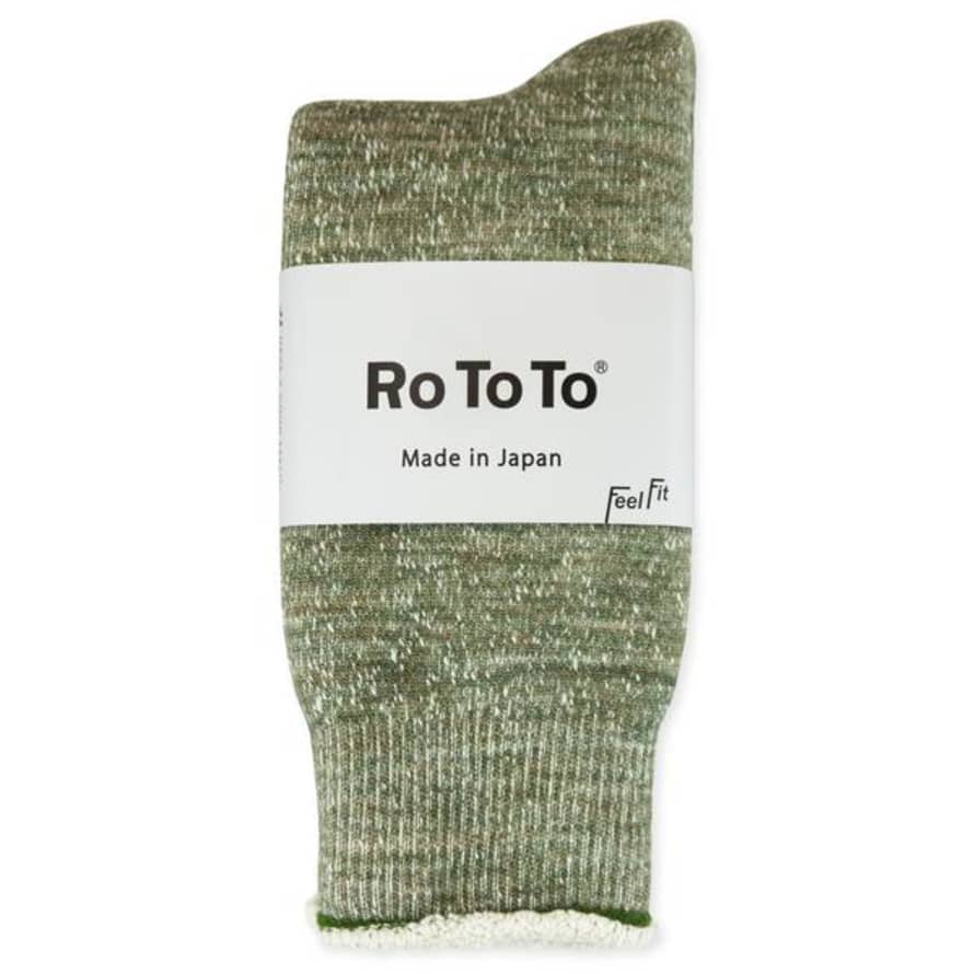 RoToTo Double Face Merino Wool Socks Army Green