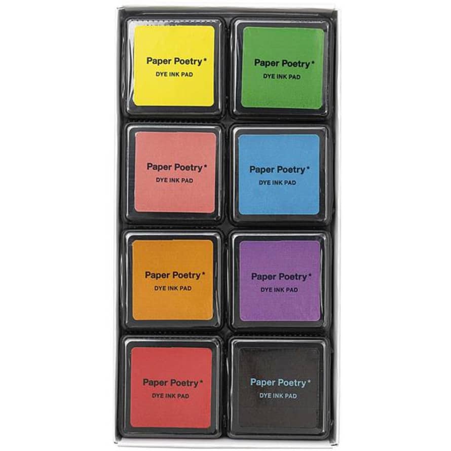 Paper Poetry Ink Pad Set 8 Essential Colours