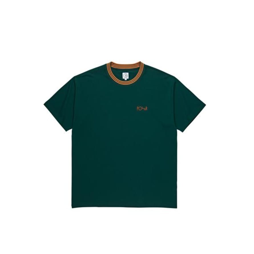 POLAR SKATE Striped Rib Tee - Dark Green