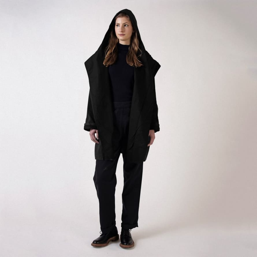 Kate Sheridan Black And Black Batwing Coat