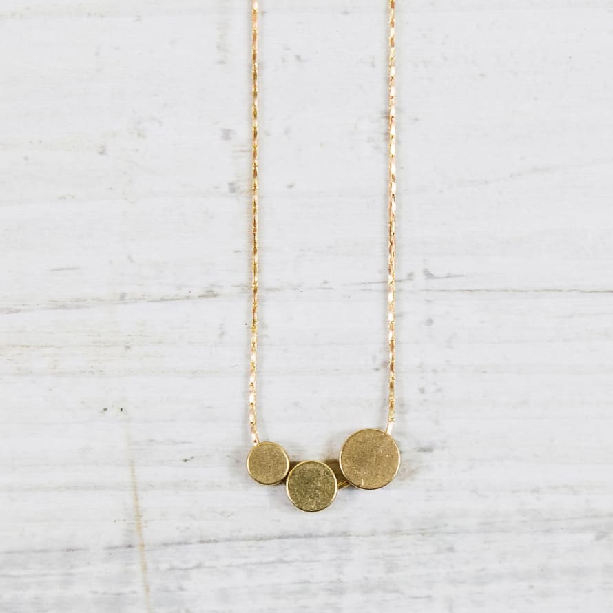 State Of A Brass Asymmetrical Circles Necklace 