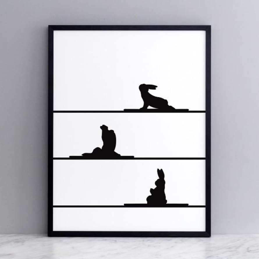 HAM 30 x 40cm Yoga Rabbit Print with Frame