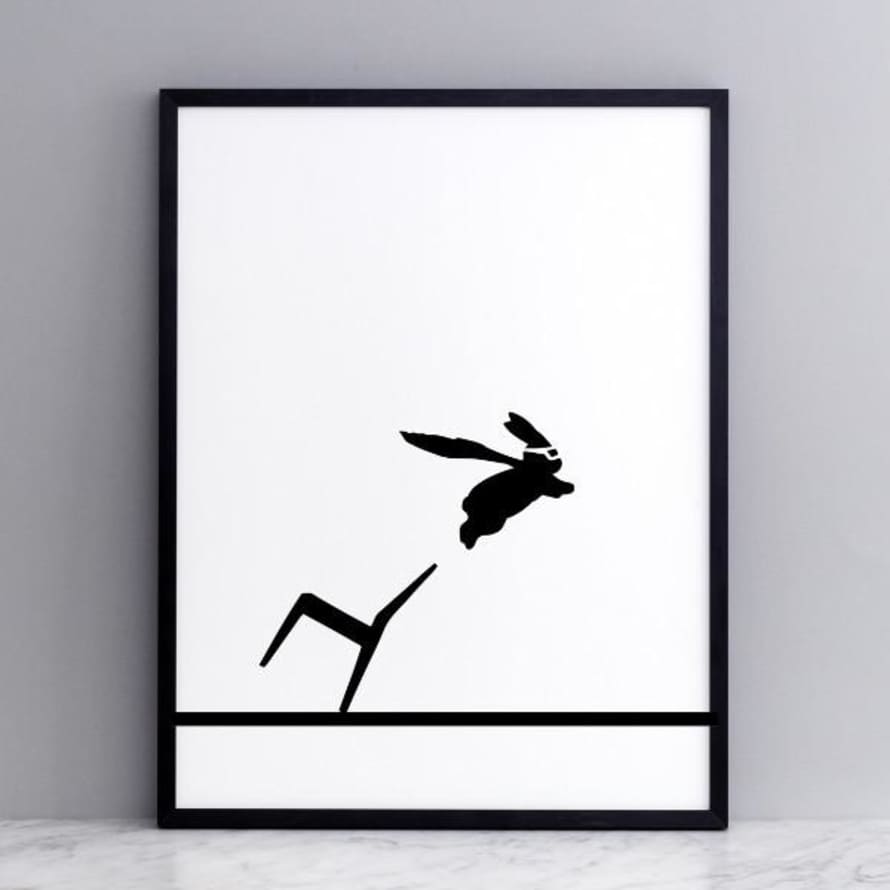 HAM 30 x 40cm Superhero Rabbit Print with Frame