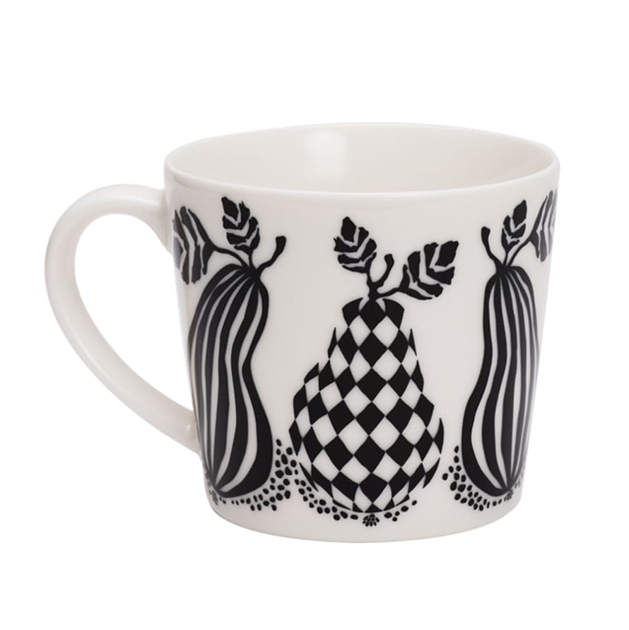 Trouva: Large White and Black Porcelain Pear Mug