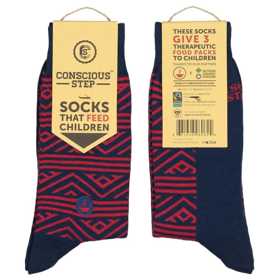 Conscious Step Fight Hunger Socks - Navy