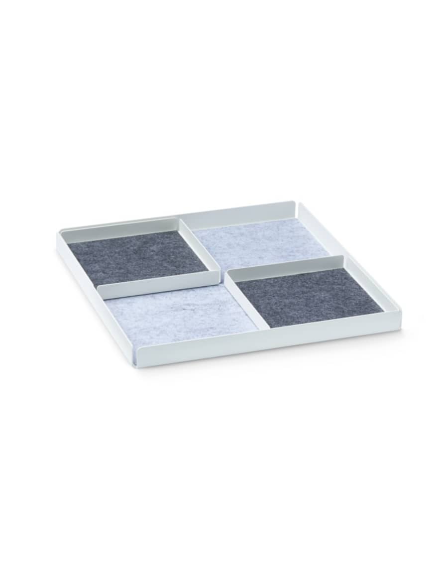 bureau Set of 3 White Grey Pocket Rest X Organiser Tray