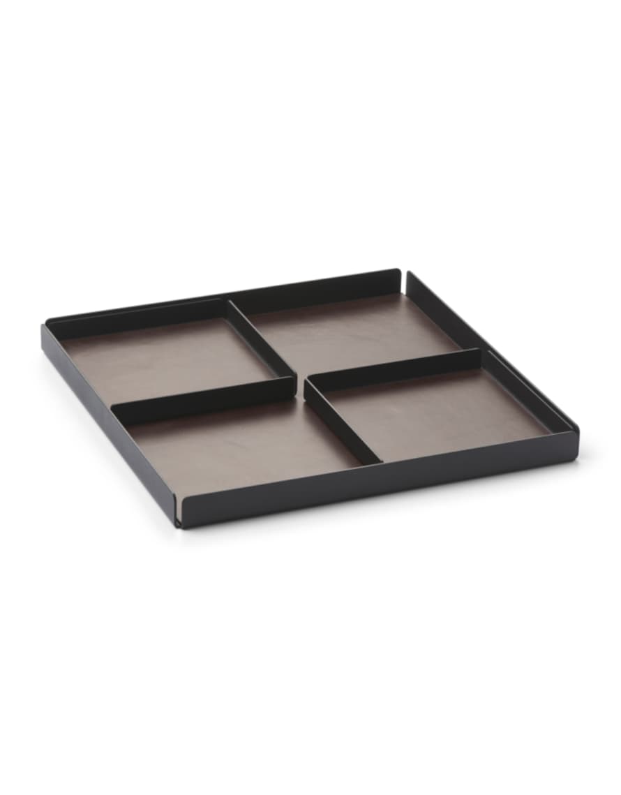 bureau Set of 3 Black Brown Pockets Rest Organiser Tray