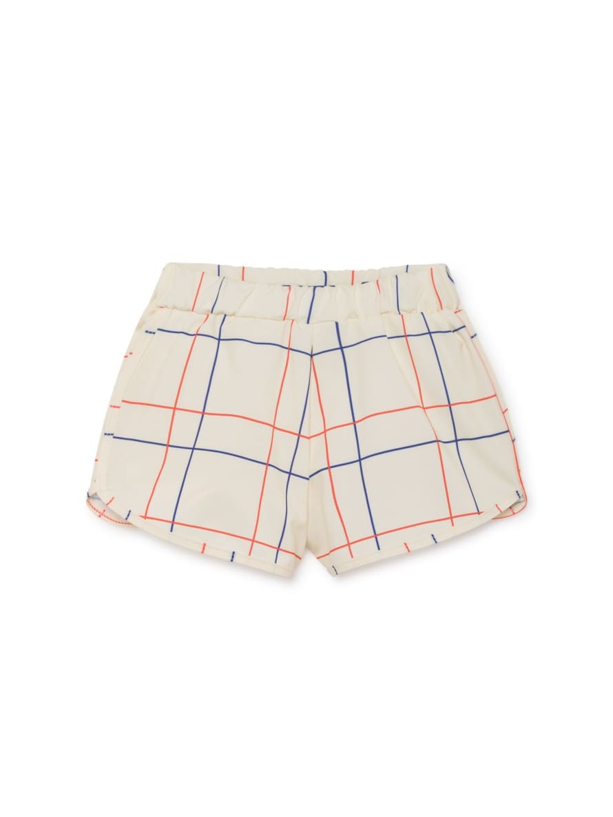 Bobo Choses Off White Lines Swim Trunk