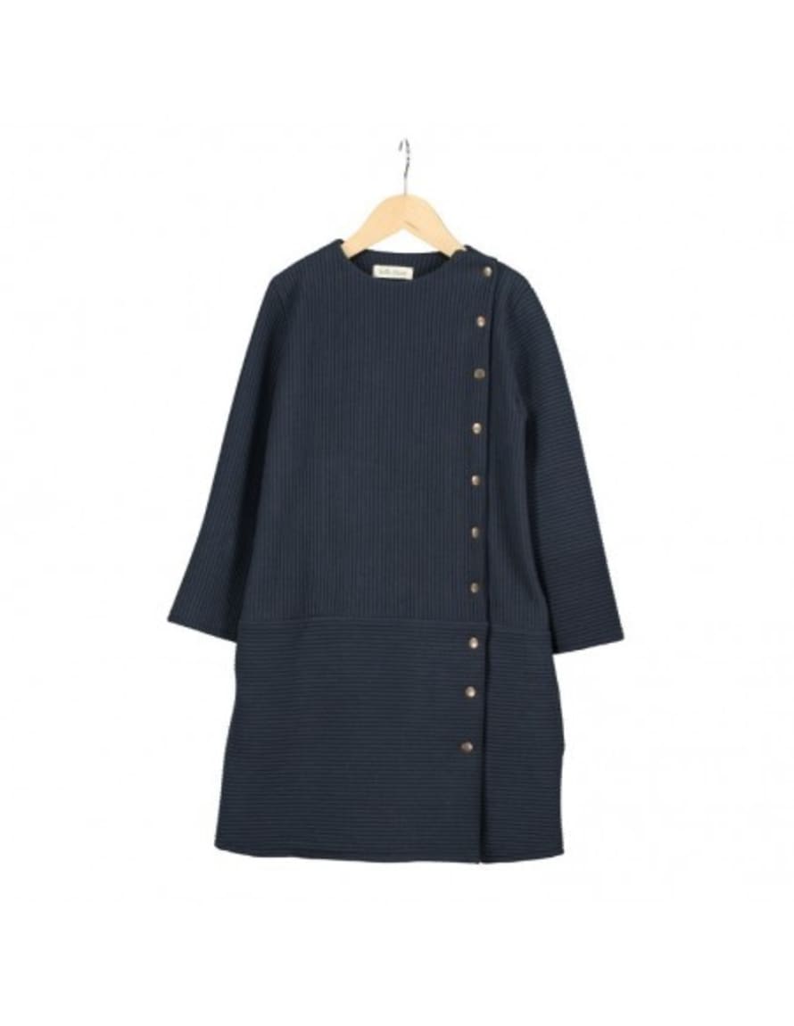 Belle Chiara Navy Blue Padded Coat Dress