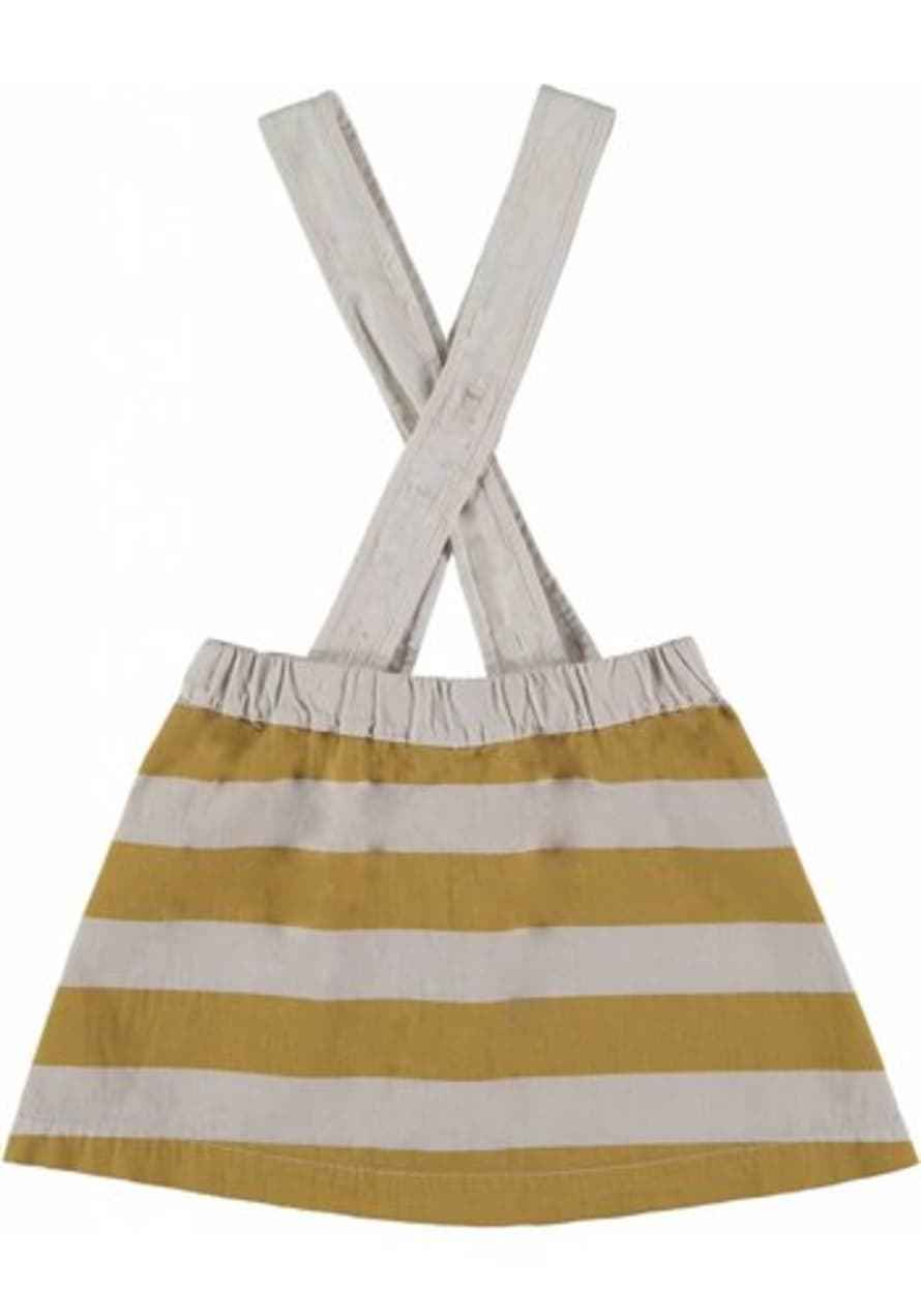 bonmot organic Mustard and White  Stripe Over All Skirt
