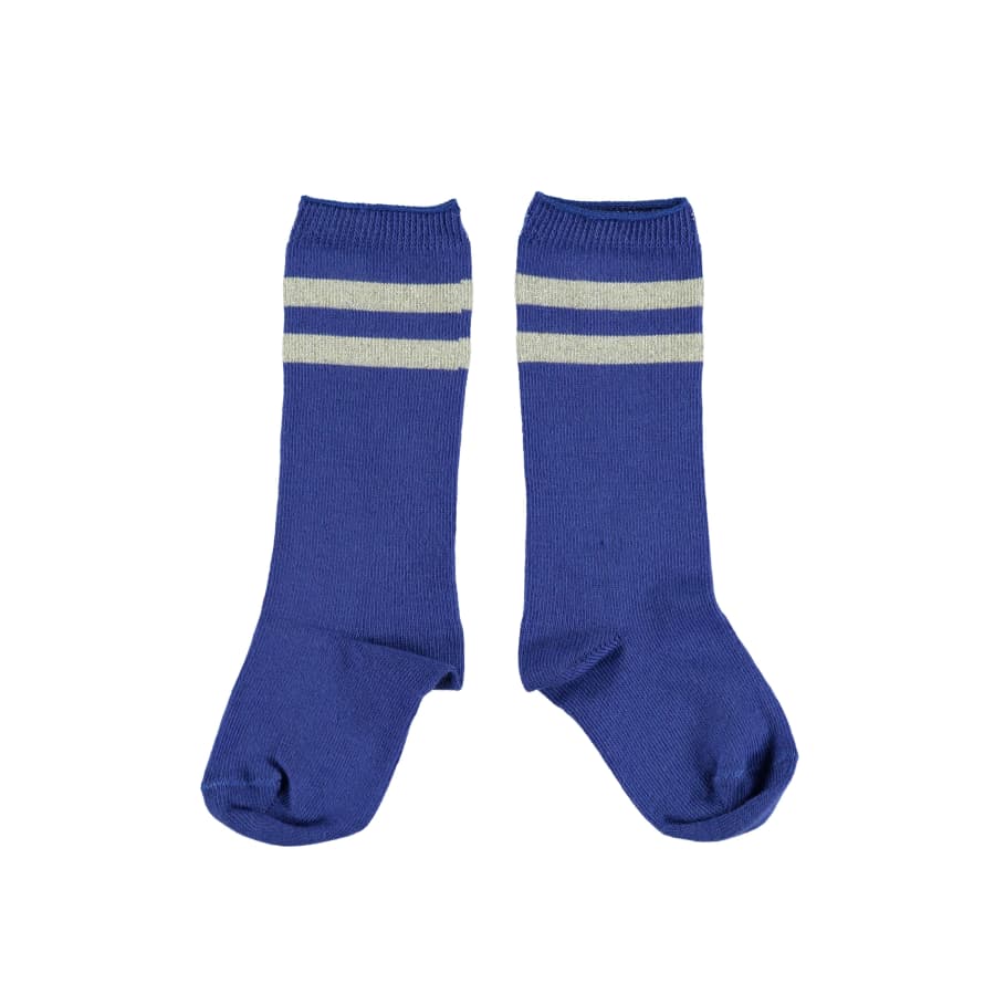 Piupiuchick Blue Golden Stripes Socks for 6 to 8 Years