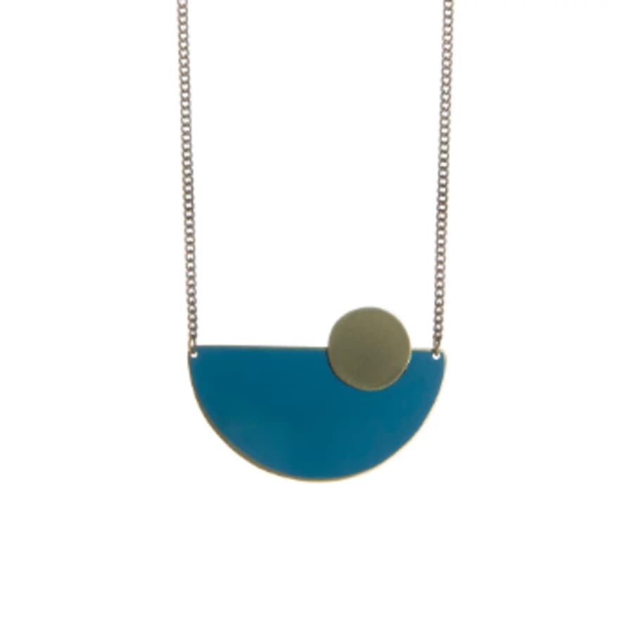 Just Trade  Brass Semi Circle Pendant Necklace