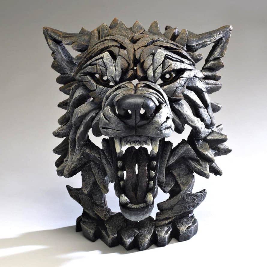 Edge Wolf Bust Sculpture By Matt Buckley