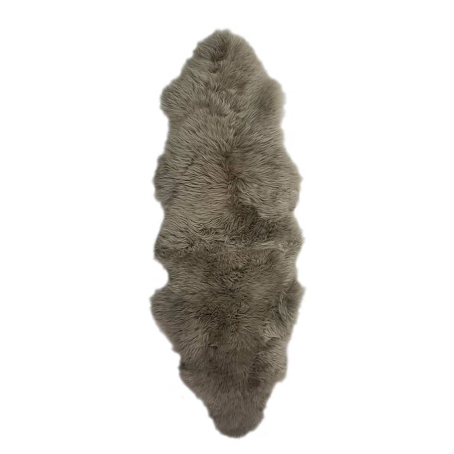 Hanlin Ltd Silky Double Sheepskin Rug Taupe