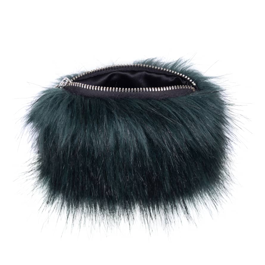 Faux Fur Luxury Coin Purse Dark Green