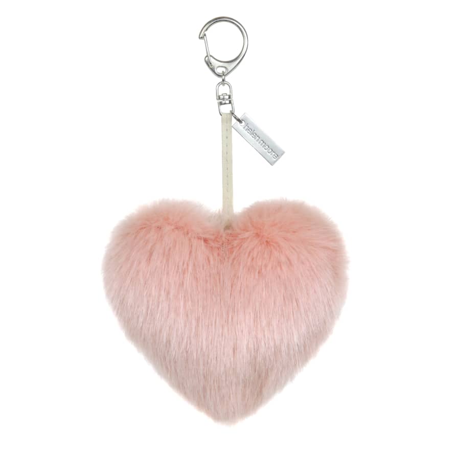 Faux Fur Luxury Heart Keyring Dusky Pink