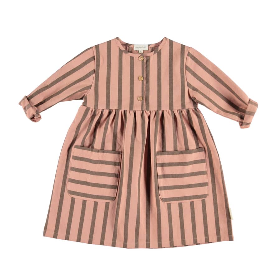 Piupiuchick 8 to 10 Years Pale Pink Stripes Dress