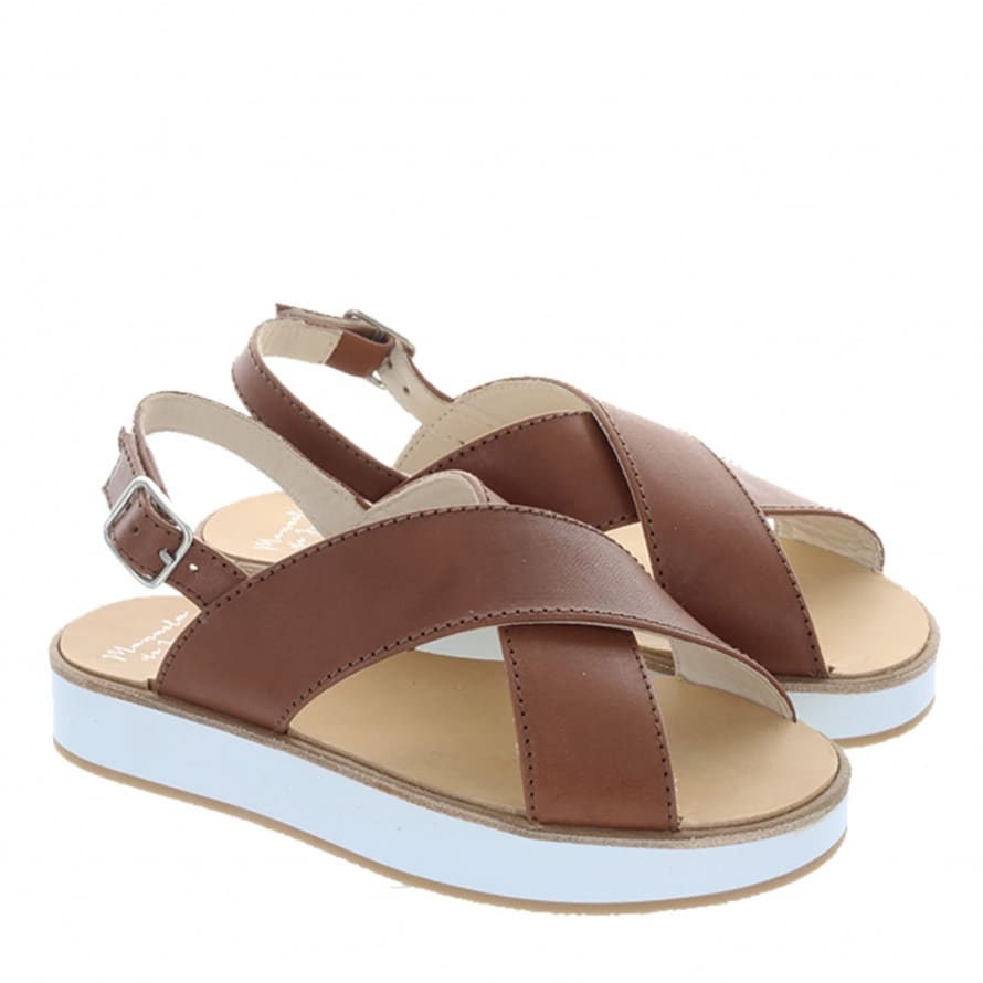 Manuela de Juan Brown Hazelnut Fabienne Sandal