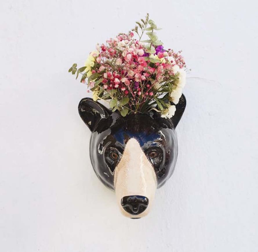 Quail Ceramics Ceramic Black Bear vase