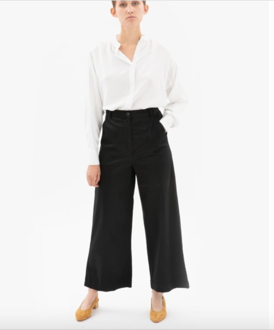 People Tree Black Bella Wide Leg Trousers