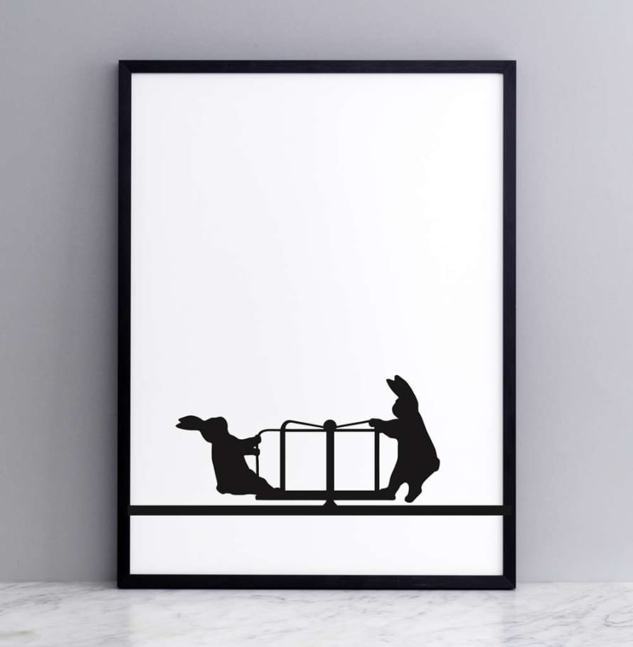 HAM 30 x 40cm Roundabout Rabbit Print with Frame