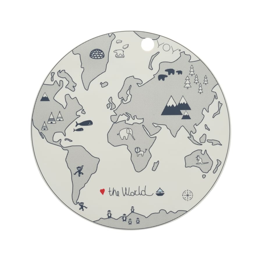 OYOY Gray Silicone World Placemat for Children