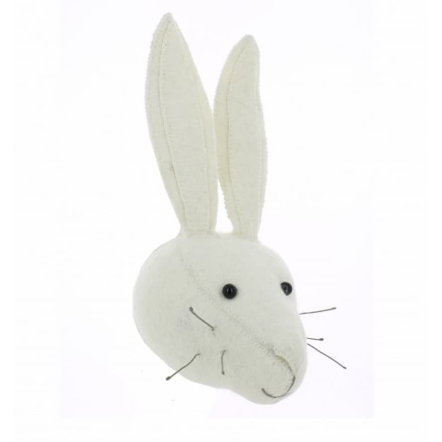 Loula and Deer White Rabbit Head Wall Decoration Mini