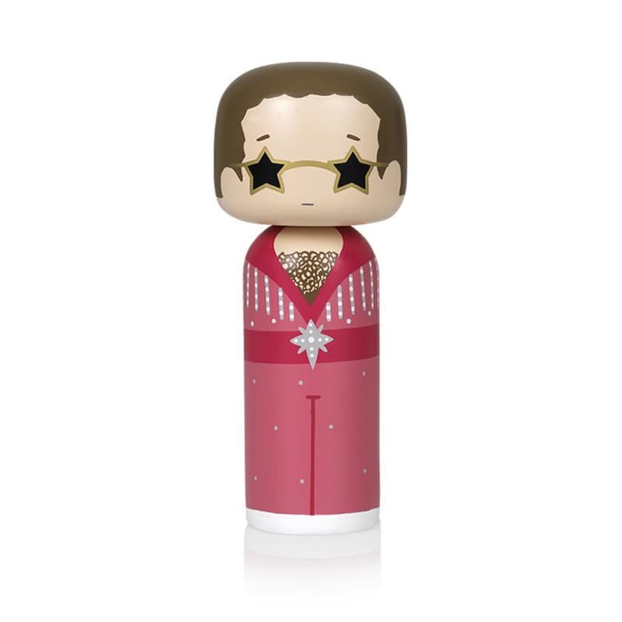 Lucie Kaas 14.5cm Elton John in Pink Kokeshi Dolls