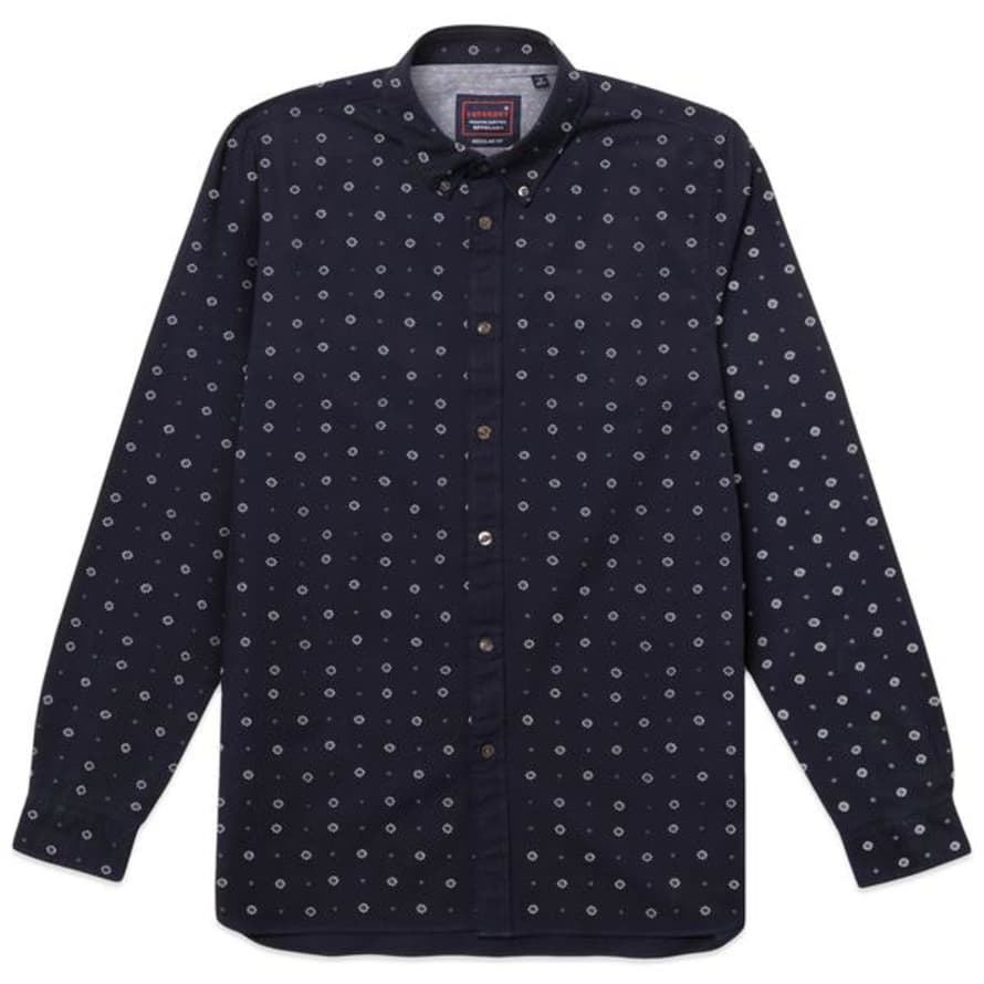 Superdry Indigo Classic Shoreditch Print Long Sleeve Shirt Lotus Paisley