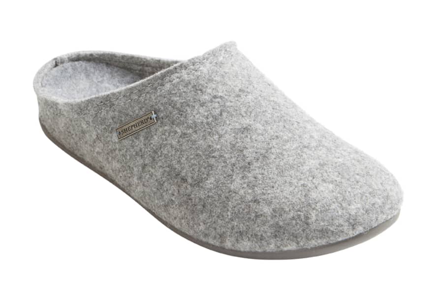 Shepherd of Sweden Grey Wool Felt Jon Slipper