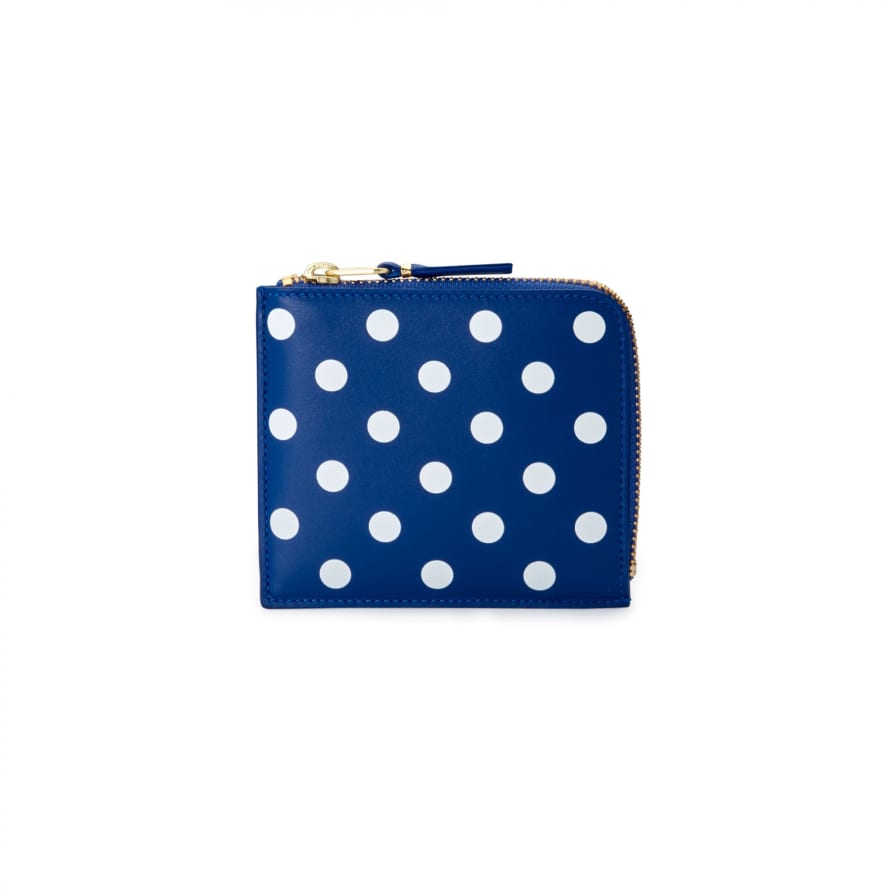 Comme Des Garcons Navy Polka Dots Printed SA3100PD Wallet