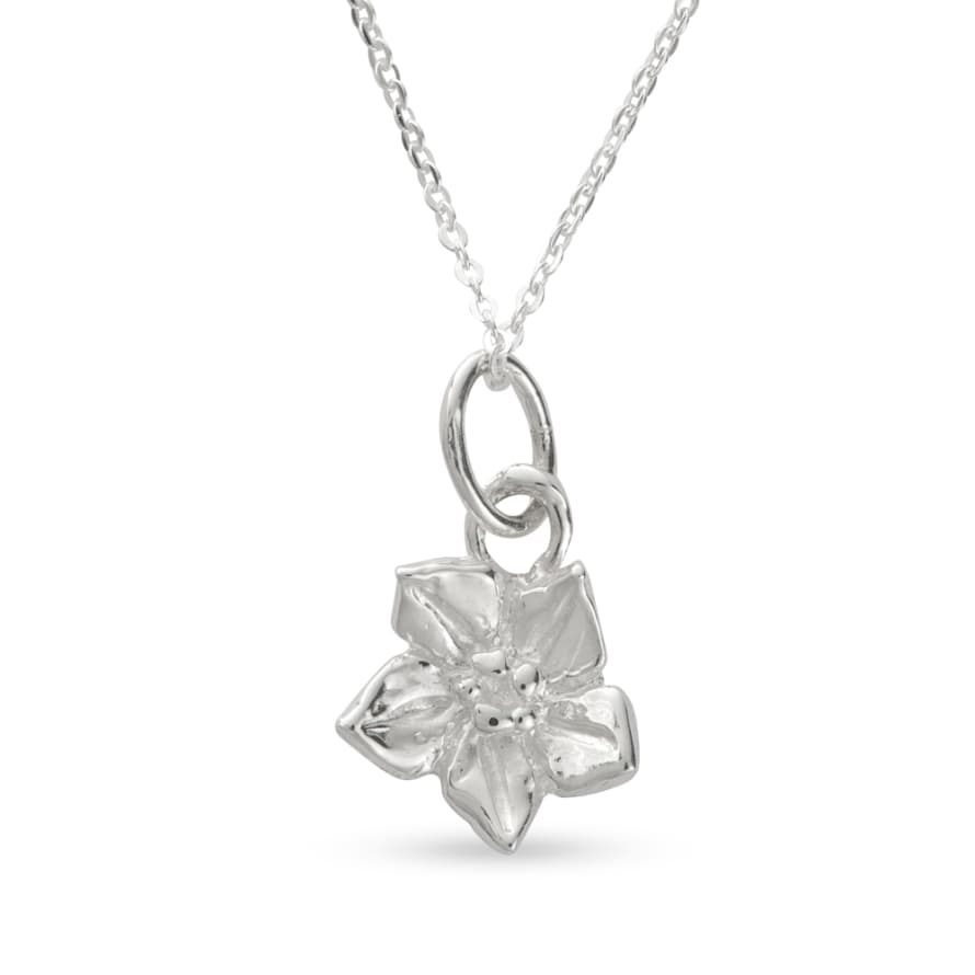 Blackbird London Wild About Flowers Sterling Silver Forget Me Not Necklace