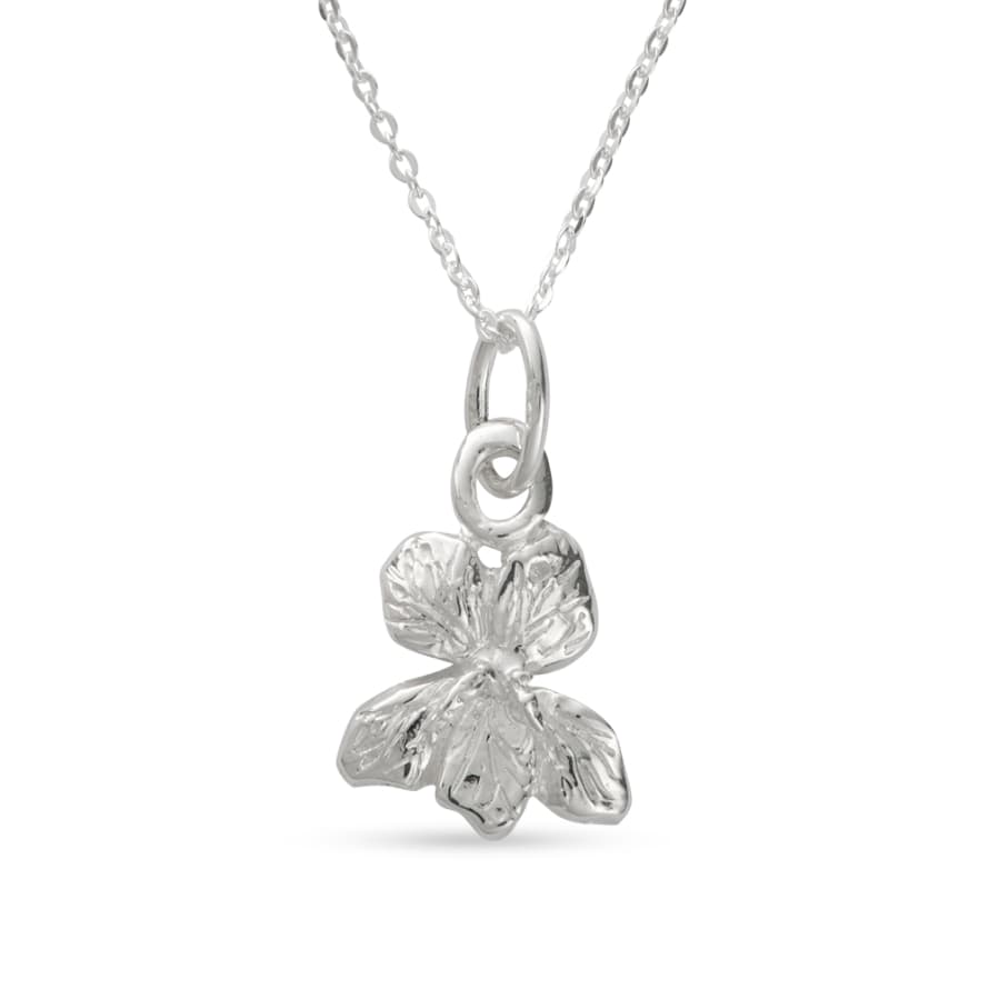 Blackbird London Wild About Flowers Sterling Silver Violet Necklace 