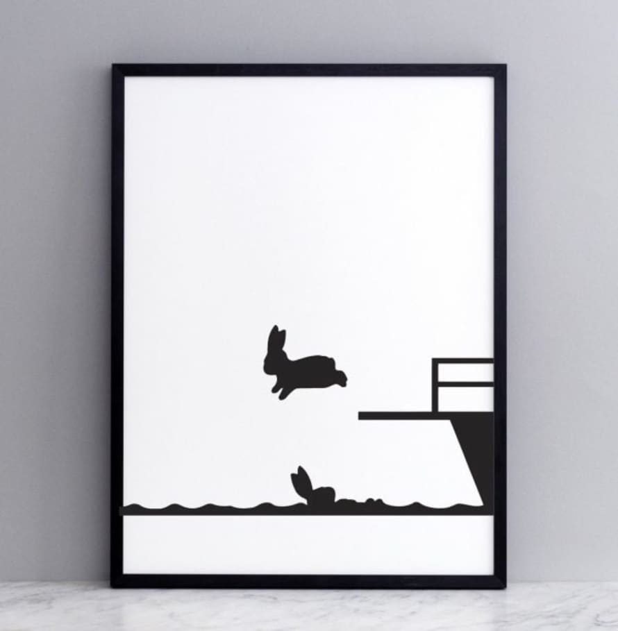 HAM 30 x 40cm Diving Rabbit Print