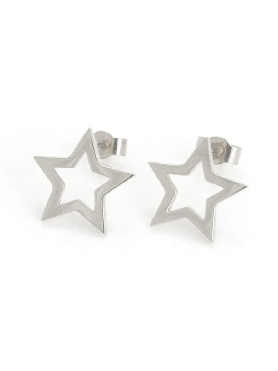 Laura Gravestock Silver Written Star Earrings