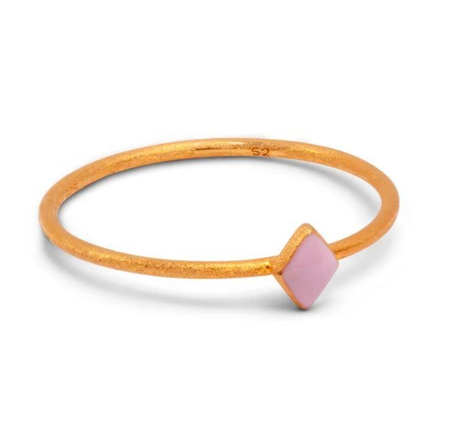 LULU Copenhagen Gold and Pink Confetti Finger Ring