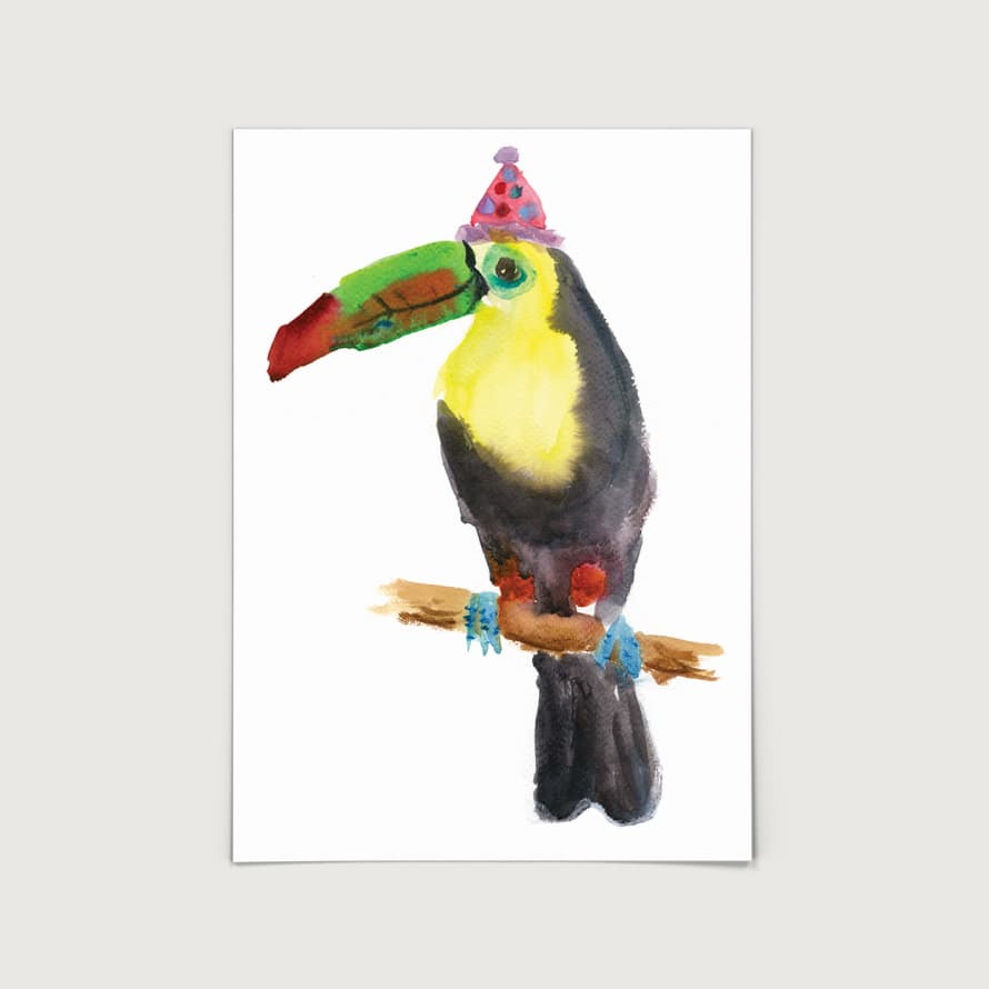 Rosie Webb  Party Toucan A3 Art Print