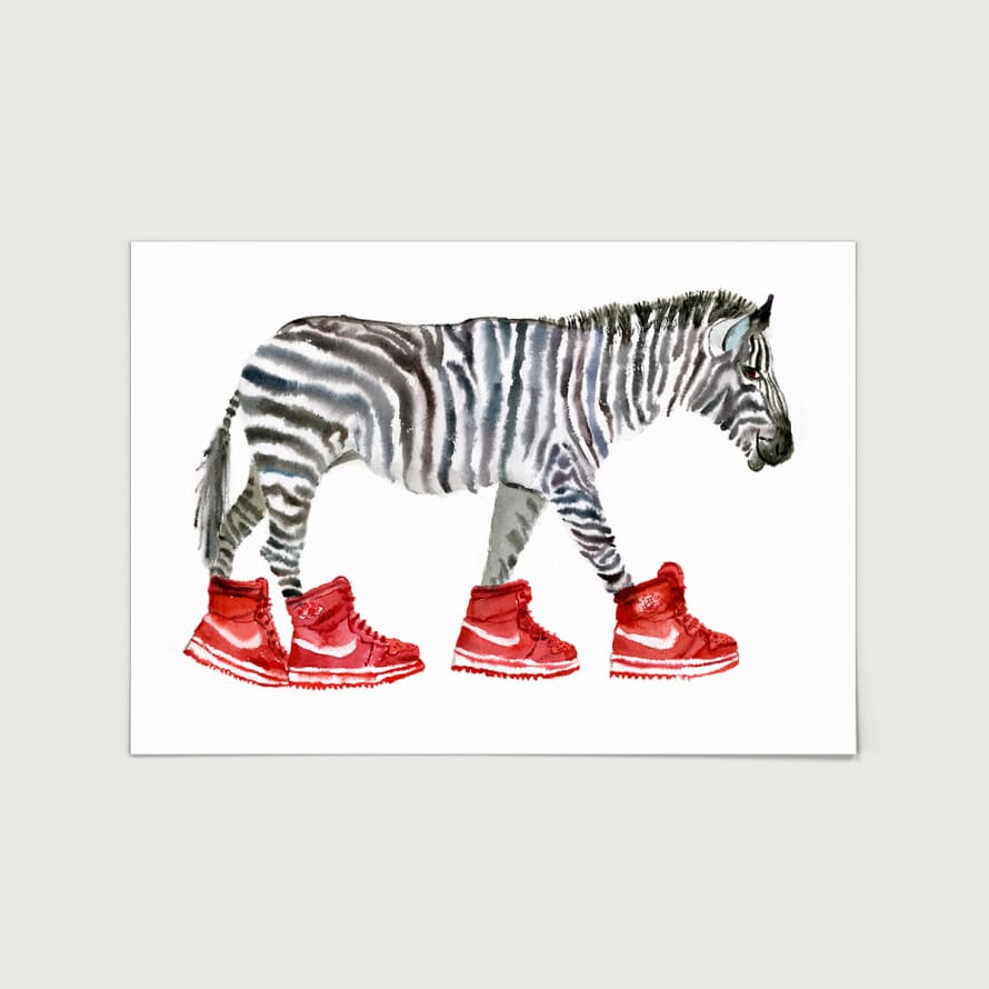 Rosie Webb  Zebra A3 Art Print