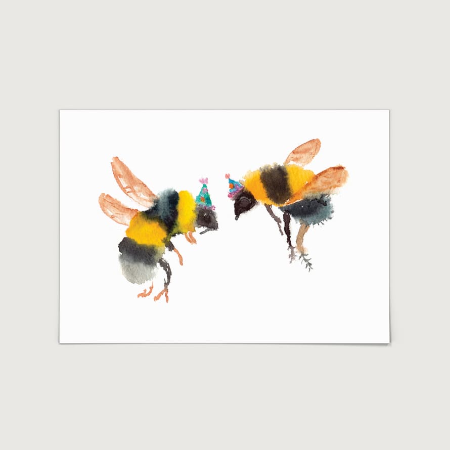 Rosie Webb  Party Bees A3 Art Print