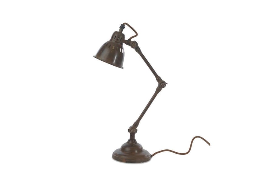 Nkuku Tubu Brass Desk Lamp Rust