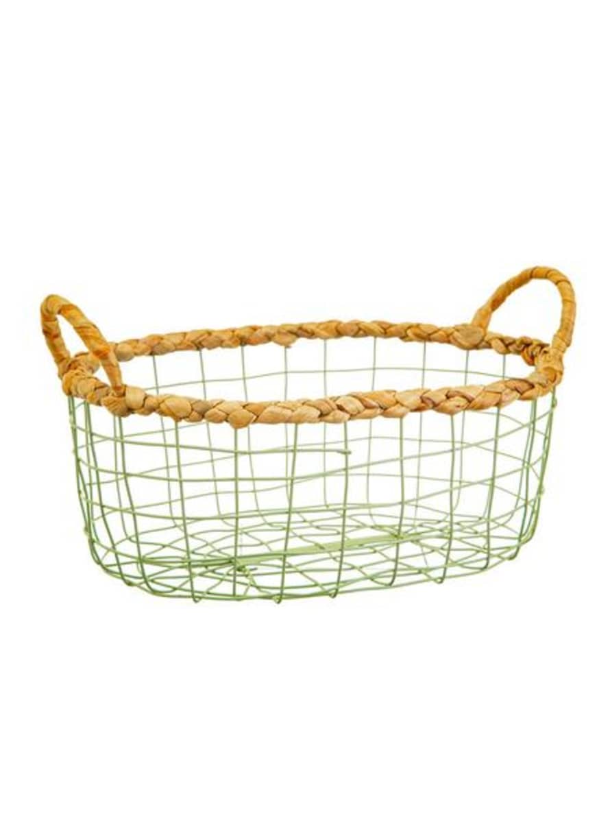 Sass & Belle  Green Wire Storage Basket Large