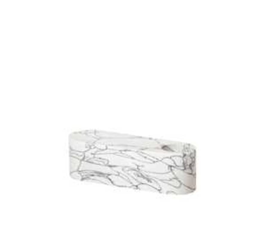 Broste Copenhagen  CANDLE HOLDER 'ANNA' MARBLE WHITE/BLACK FOR 