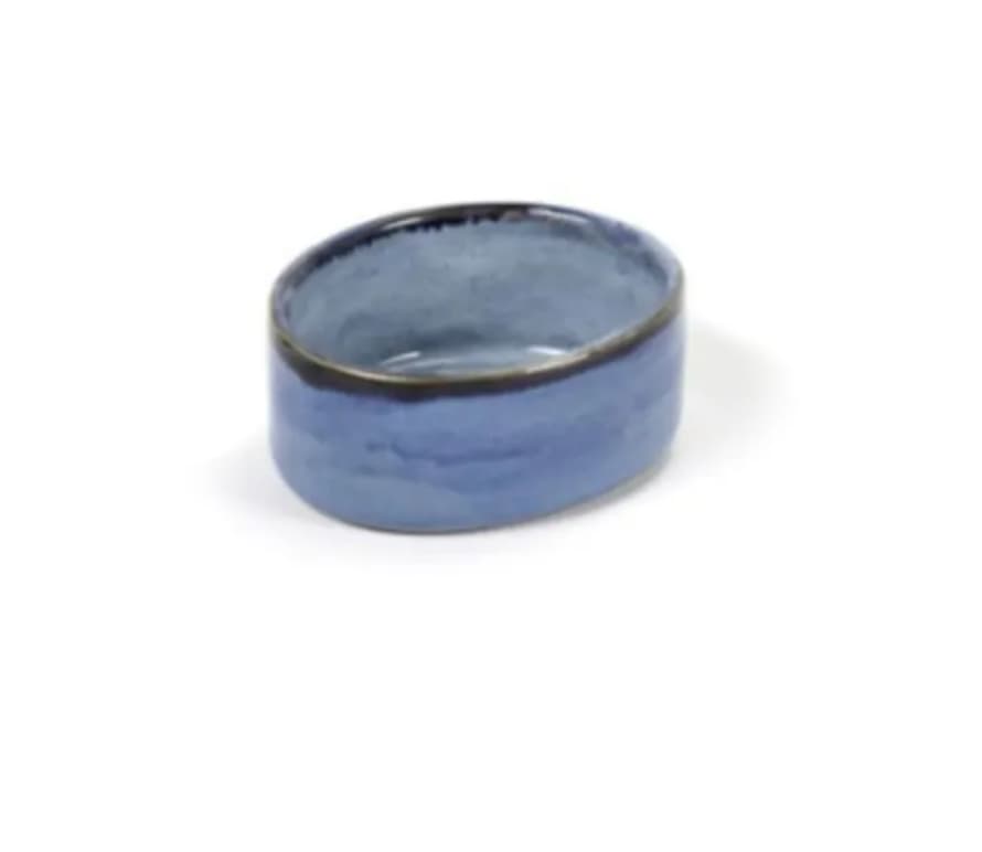 Serax X Small Blue Stoneware Low Cylinder Bowl