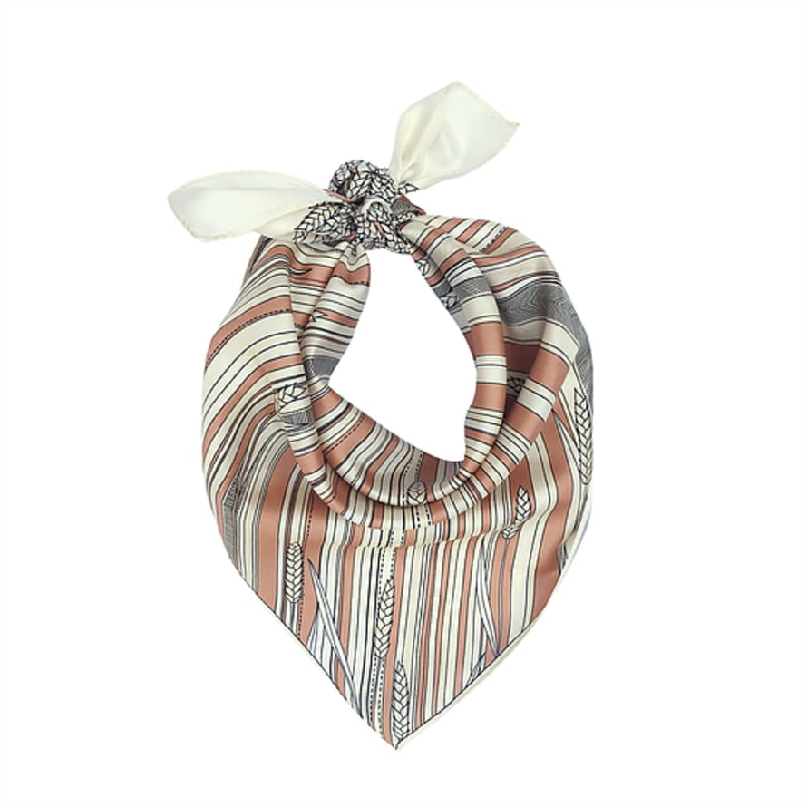 ANNEE Small Off White Silk Transat Scarf