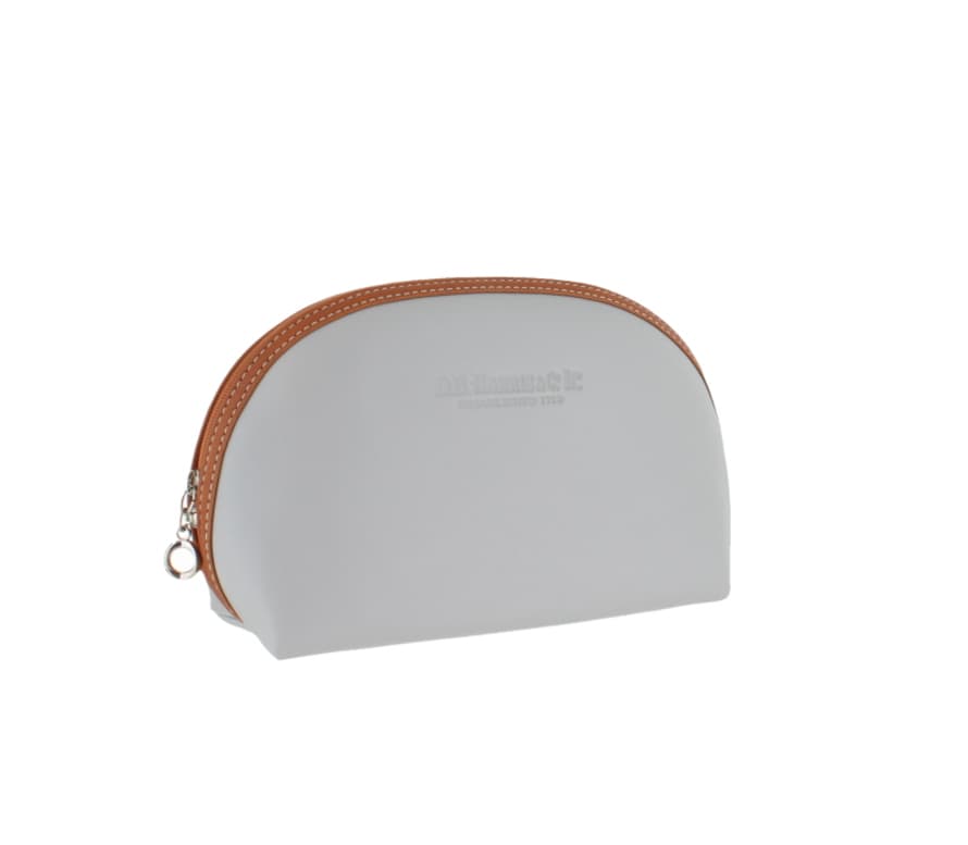 D. R. Harris Large Oval Wash Bag Grey & Tan