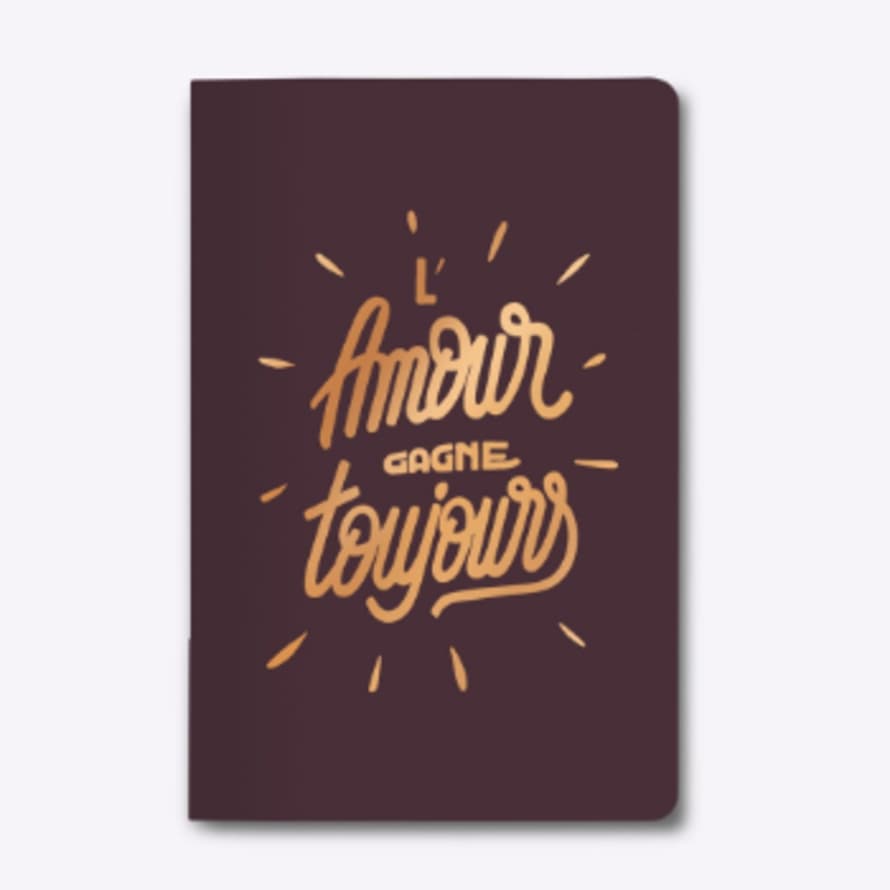 Les Editions du Paon Bordeaux Love Always Wins Square Back Notebook