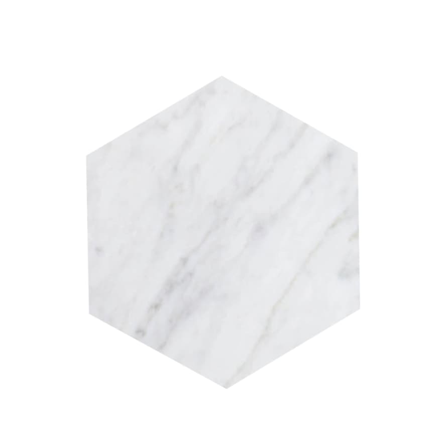 Kiwano White Marble Hexagon Platter Small 